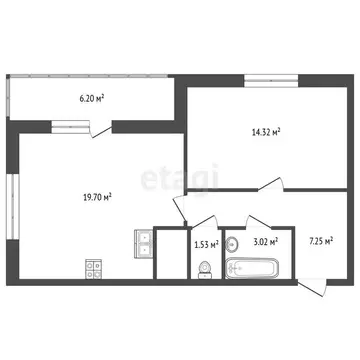 1-комнатная квартира: Санкт-Петербург, Архивная улица, 6 (45.82 м)