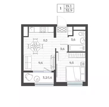 2-к кв. Дагестан, Дербент ул. Сальмана (32.86 м)