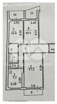 3-комнатная квартира: Искитим, микрорайон Индустриальный, 54 (64 м)
