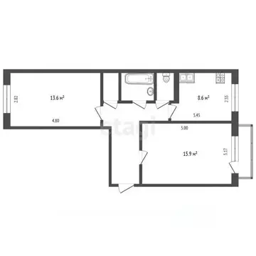 2-к кв. Тюменская область, Тюмень Ткацкий проезд, 12 (50.4 м)