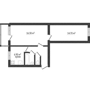 2-комнатная квартира: Златоуст, 3-й микрорайон проспекта имени Ю.А. ...
