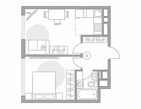 2-комнатная квартира: Долгопрудный, Заводская улица, 1 (40.2 м)