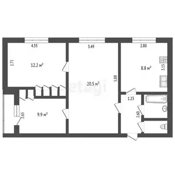 3-к кв. Пермский край, Пермь ш. Космонавтов, 131 (63.0 м)