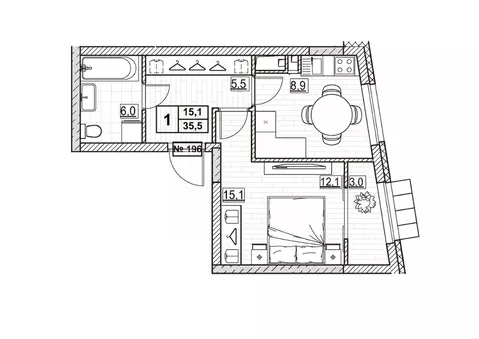 1-к кв. Нижегородская область, Нижний Новгород ул. Ванеева (35.5 м)