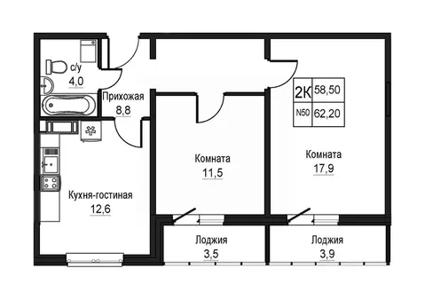 2-к кв. Нижегородская область, Нижний Новгород Торпедо жилой комплекс ...