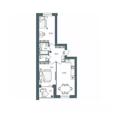 2-к кв. Ярославская область, Ярославль пос. Павловский, Волга-Лайф ...