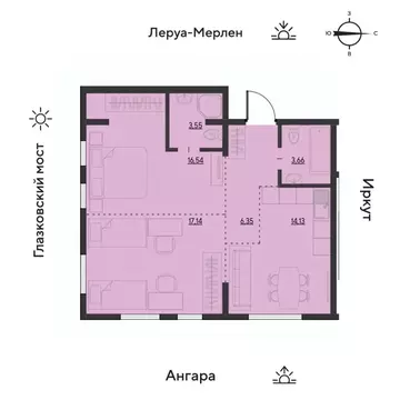 3-к кв. Иркутская область, Иркутск Затон кв-л, ул. Набережная Иркута, ...