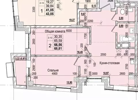 2-к кв. Саха (Якутия), Якутск ул. Чкалова (66.56 м)