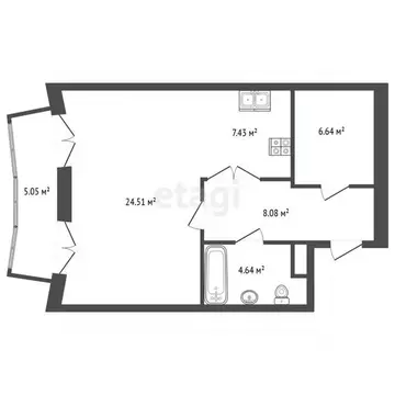 1-к кв. Ленинградская область, Кудрово г. Всеволожский район, ...