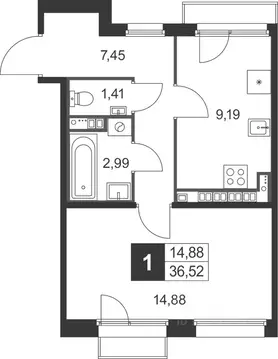 1-к кв. Ленинградская область, Гатчинский муниципальный округ, д. ...