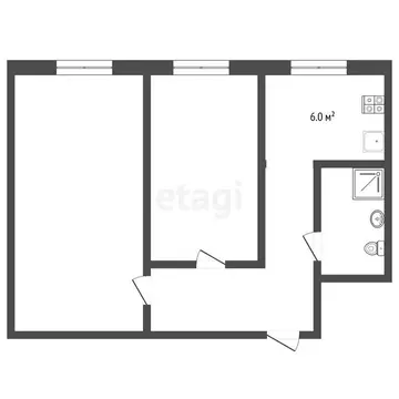 2-комнатная квартира: Раменское, улица Космонавтов, 26 (42.7 м)