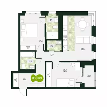 3-к кв. Забайкальский край, Чита Каштакский мкр,  (67.9 м)