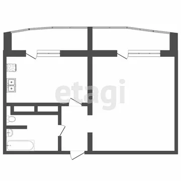 1-комнатная квартира: Тюмень, улица Федюнинского, 56 (37.1 м)