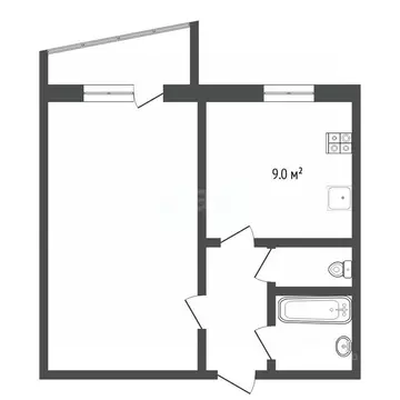 1-к кв. Тюменская область, Тюмень ул. Домостроителей, 14 (33.7 м)