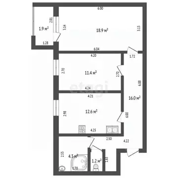2-к кв. Башкортостан, Стерлитамак Одесская ул., 129 (66.3 м)