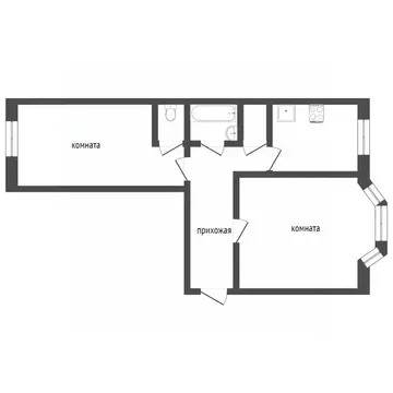 2-к кв. Ямало-Ненецкий АО, Новый Уренгой Надымская ул., 3А (57.1 м)