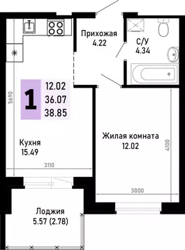 1-к кв. Краснодарский край, Анапа муниципальный округ, Нижняя ...