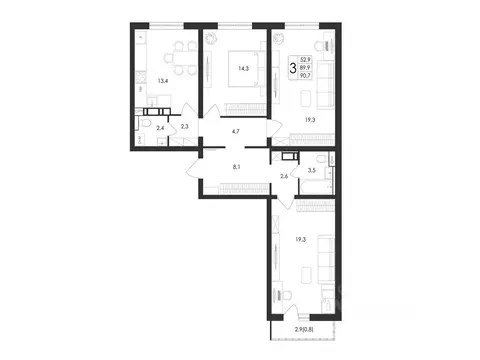 3-к кв. Воронежская область, Воронеж Первое Мая мкр, Май жилой ...