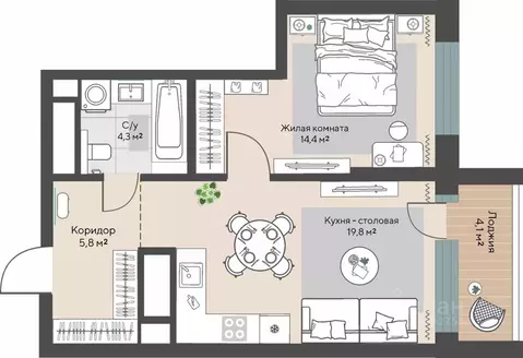 1-к кв. Свердловская область, Екатеринбург Эльмаш жилрайон, Изумрудный ...