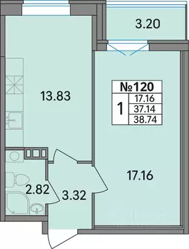 1-к кв. Ленинградская область, Всеволожский район, Агалатовское с/пос, ...