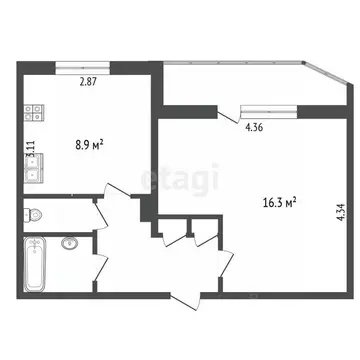 1-к кв. Пермский край, Пермь ул. Свободы, 15 (34.9 м)