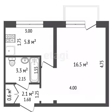 1-к кв. Архангельская область, Архангельск пос. Лесная Речка, ш. ...