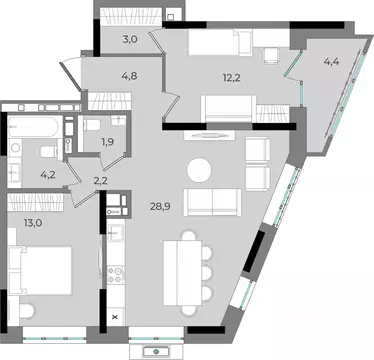 2-к кв. Удмуртия, Ижевск Северо-Западный жилрайон, 2-й мкр, Новый ...