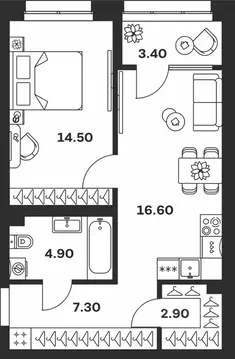 1-к кв. Тульская область, Тула ул. Михеева (49.6 м)