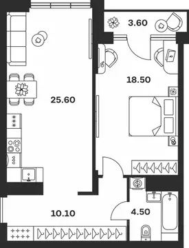 1-к кв. Тульская область, Тула ул. Фридриха Энгельса, 62 (62.3 м)