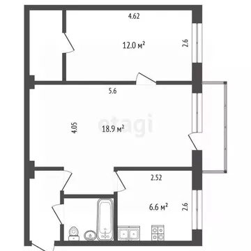 2-к кв. Калужская область, Калуга ул. Платова, 8 (45.9 м)