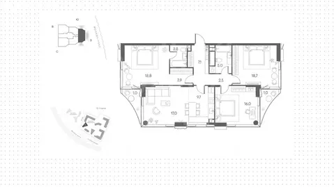 Квартира-студия: Москва, Чкаловский бульвар, 6к1 (105 м)