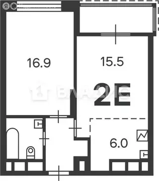2-комнатная квартира: Москва, Клинская улица, 2Ак7 (46.9 м)