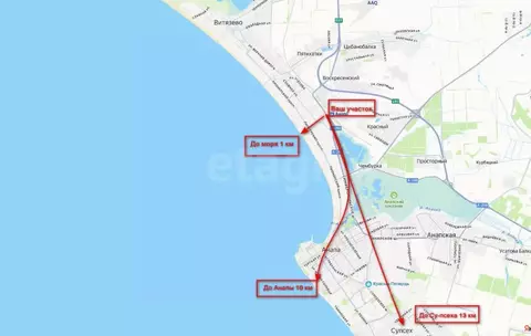 Участок в Краснодарский край, Анапа Крымская ул. (10.0 сот.)