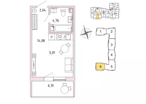 1-к кв. Ленинградская область, Гатчина Въезд мкр,  (27.72 м)