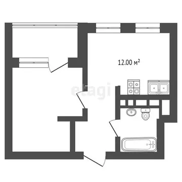 1-комнатная квартира: Тюмень, улица Пожарных и Спасателей, 5 (48 м)