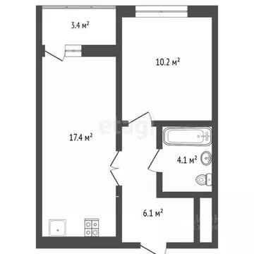 1-к кв. Ханты-Мансийский АО, Сургут ул. Ивана Захарова, 9/2 (37.6 м)