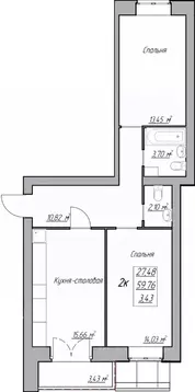 2-к кв. Вологодская область, Вологда ул. Карла Маркса, 59 (64.49 м)