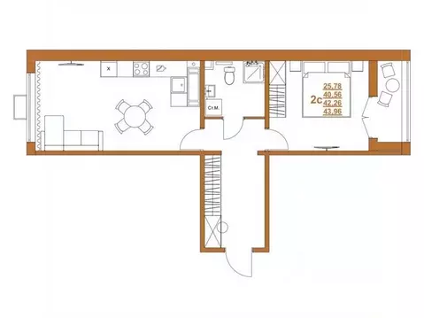 1-к кв. Челябинская область, Челябинск ул. Блюхера, 126 (42.0 м)