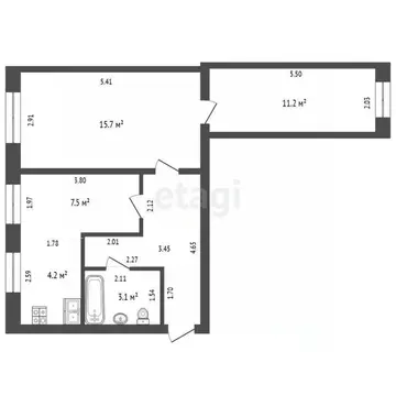 2-к кв. Тюменская область, Тюменский муниципальный округ, с. Успенка ...