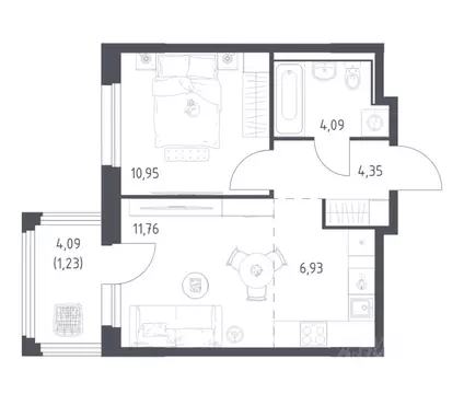 1-к кв. Московская область, Домодедово городской округ, с. Ям ул. ...