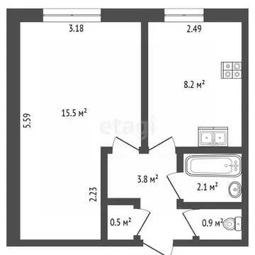 1-к кв. Санкт-Петербург просп. Металлистов, 82 (32.0 м)