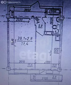1-комнатная квартира: Абакан, улица Кирова, 118 (38.8 м)