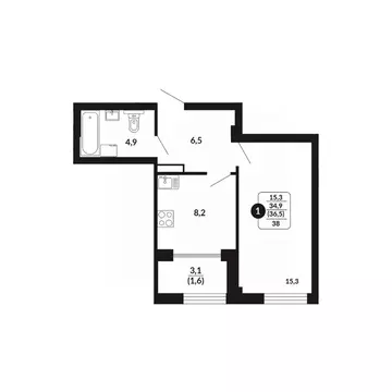 1-к кв. Кировская область, Киров Хлебозаводской проезд, 2 (36.5 м)