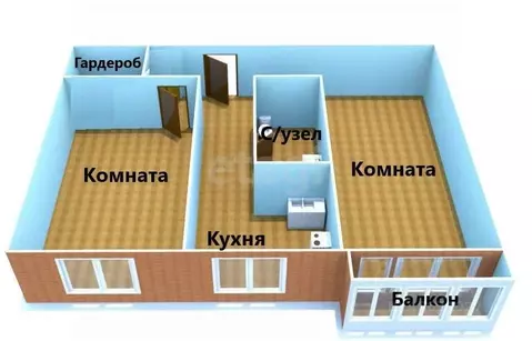 2-к кв. Сахалинская область, Южно-Сахалинск городской округ, с. ...