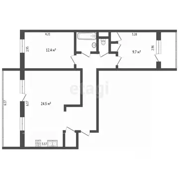 3-к кв. Вологодская область, Череповец ул. Химиков, 16 (64.6 м)
