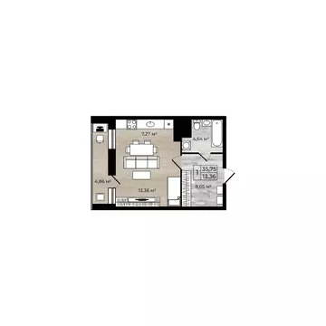 Студия Ярославская область, Ярославль Аэропарк жилой комплекс (35.75 ...