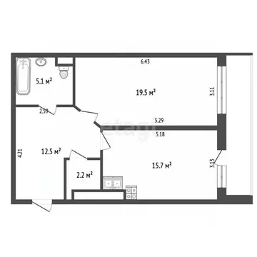 1-к кв. Калужская область, Калуга ул. Дружбы, 8к1 (55.0 м)