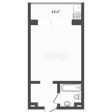 Квартира-студия: Тюмень, улица Республики, 241 (17 м)