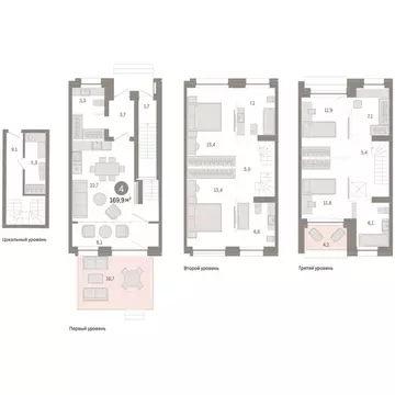 4-комнатная квартира: Тюмень, улица Муравленко, 9к1 (169.86 м)