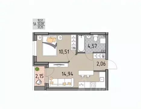 1-к кв. Свердловская область, Екатеринбург Юго-Западный жилрайон, ...